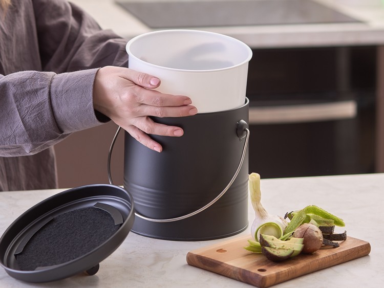 Контейнер для пищевых отходов с фильтром irmel, 3,5 л, графит (78972)