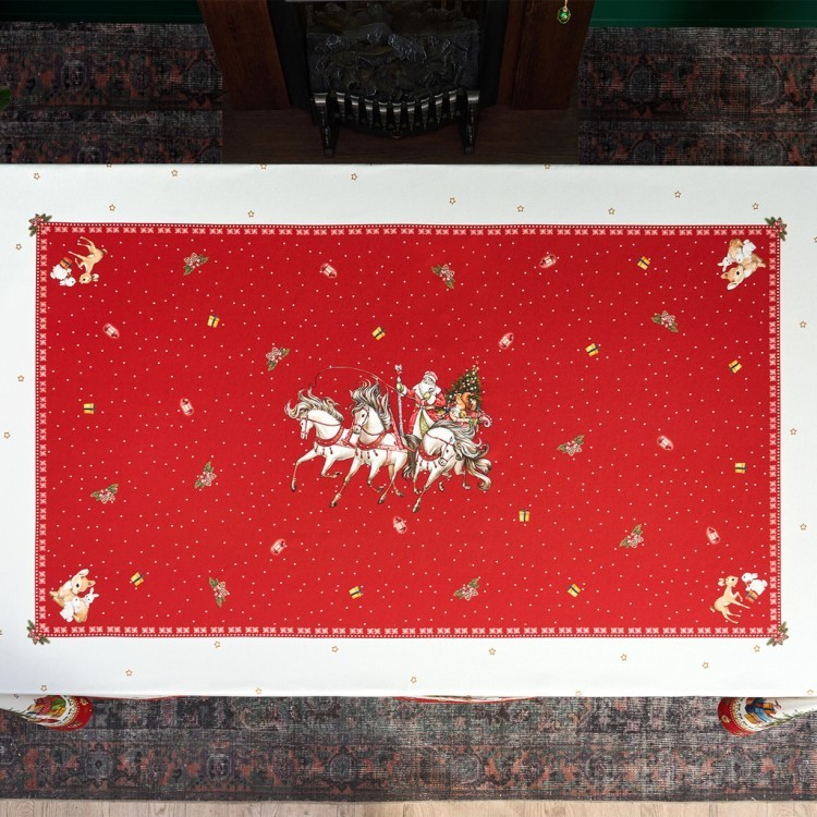 Скатерть "с новым годом" 160х220см ,красный, 100% хлопок,твил пропитка Lefard (850-763-21)