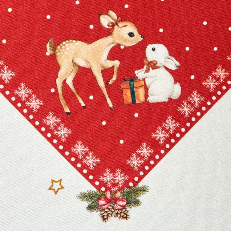 Скатерть "с новым годом" 160х220см ,красный, 100% хлопок,твил пропитка Lefard (850-763-21)