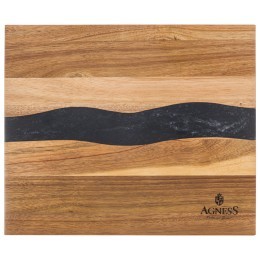 Доска разделочная, 30*25*1,8 см, акация со вставкой из эпоксид. смолы Agness (911-790)
