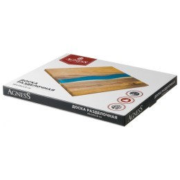 Доска разделочная, 30*25*1,8 см, акация со вставкой из эпоксид. смолы Agness (911-790)