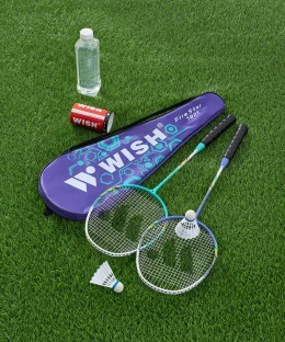 Набор для бадминтона WISH Firestar 780, 2 ракетки, 2 волана, голубой/фиолетовый (1585200)
