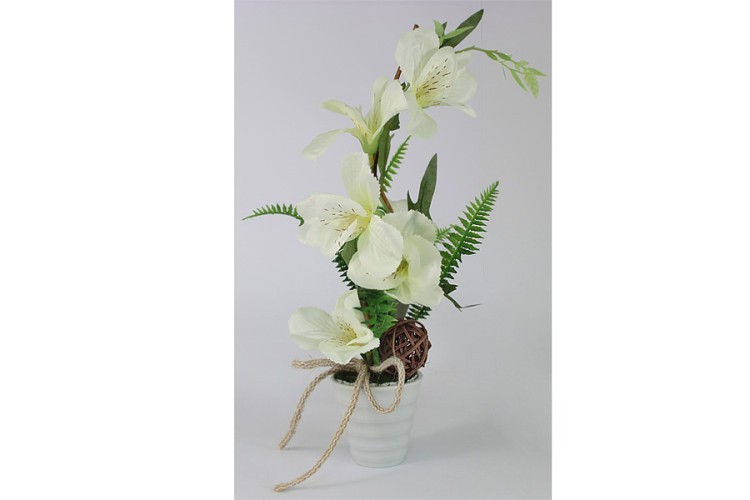 Декор.цветы Вьюнок белый в керам.вазе - DG-W16015W Dream Garden