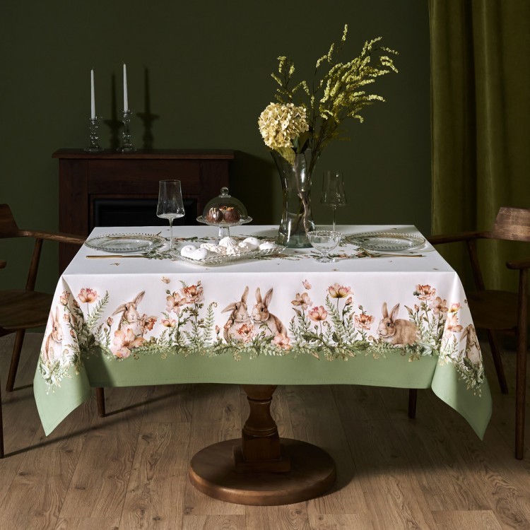 Скатерть"sense" 140х180см,зеленый ,100%хлопок, твил с пропиткой Lefard (850-753-2)