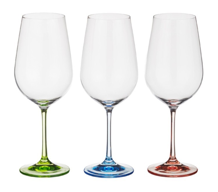 Набор бокалов для вина из 6 шт. "rainbow" 550 мл высота=24,5 см Bohemia Crystal (674-415)