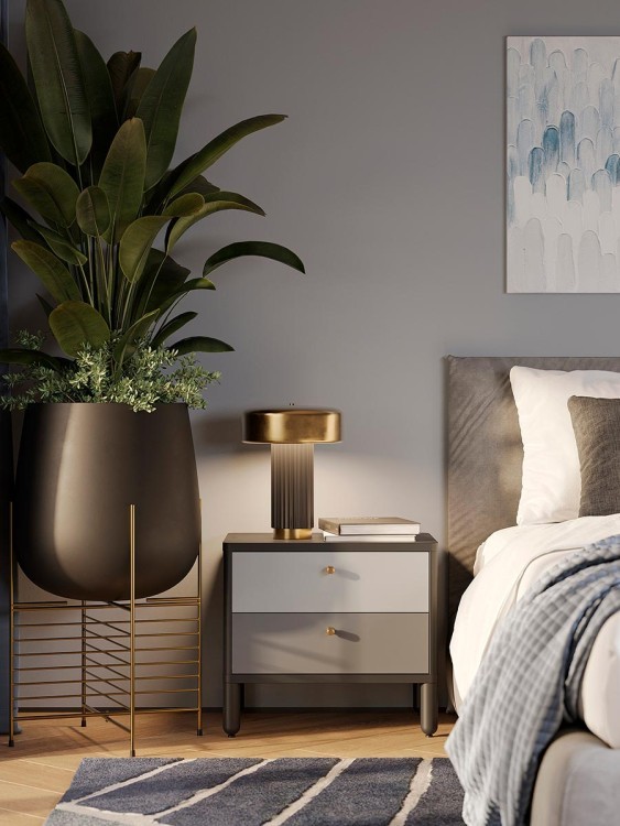 Панно декоративное с ручной росписью by feel, 140х70 см, серо-голубое (78832)