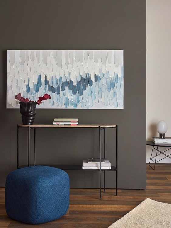 Панно декоративное с ручной росписью by feel, 140х70 см, серо-голубое (78832)