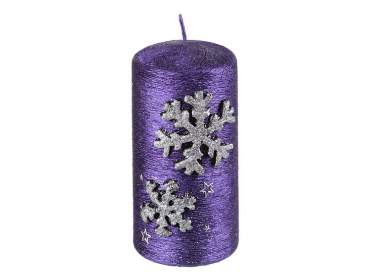 Свеча "снежинки" фиолетовый металлик высота=11 см диаметр=6 см Young Adpal (348-319) 