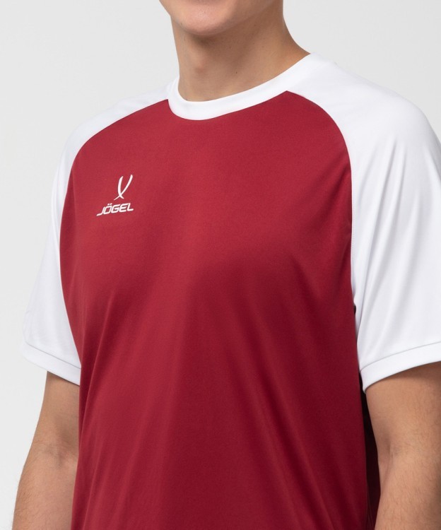 Футболка игровая JÖGEL CAMP Reglan Jersey, гранатовый/белый (701800)