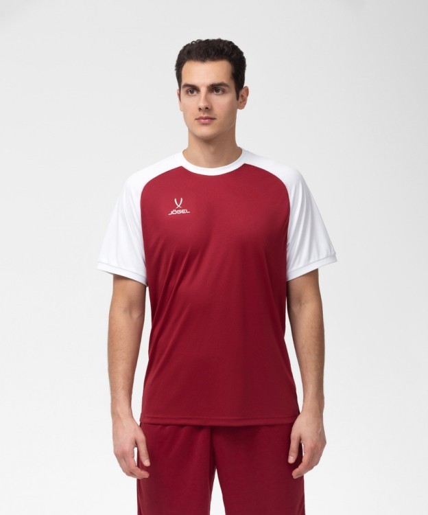 Футболка игровая JÖGEL CAMP Reglan Jersey, гранатовый/белый (701800)