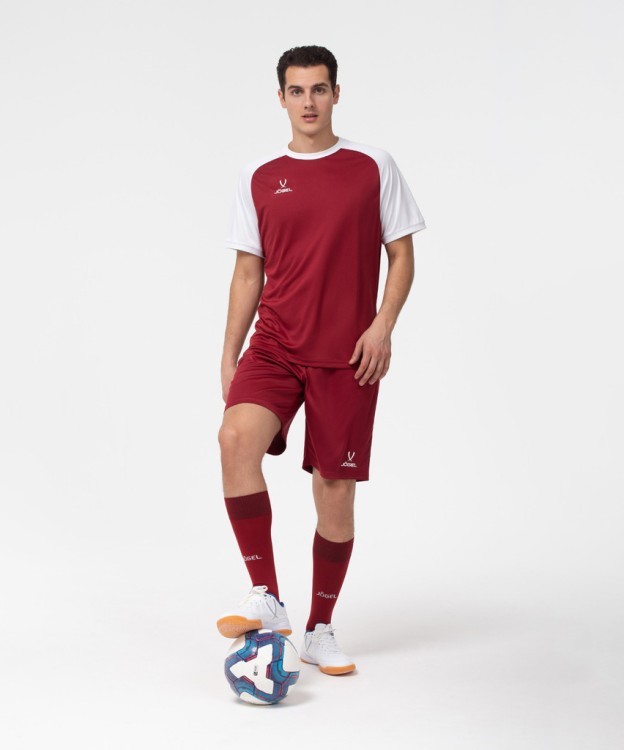 Футболка игровая JOGEL CAMP Reglan Jersey, гранатовый/белый (701800)