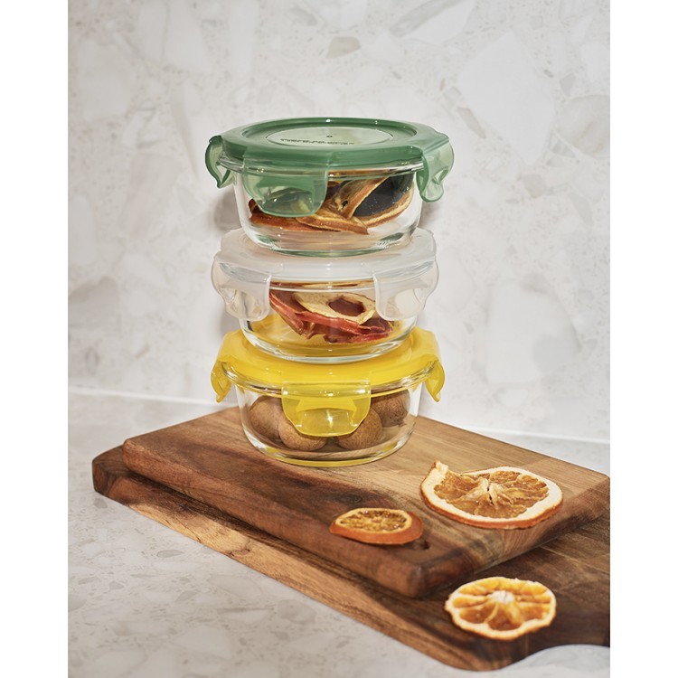 Набор контейнеров для запекания и хранения круглые с крышками на защелках, 3 шт. (77587)