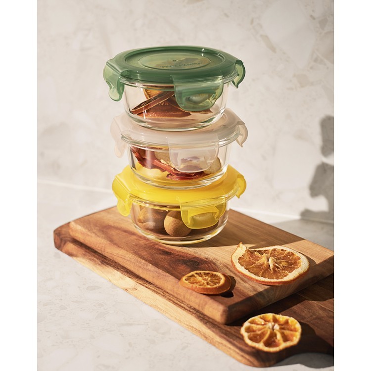 Набор контейнеров для запекания и хранения круглые с крышками на защелках, 3 шт. (77587)