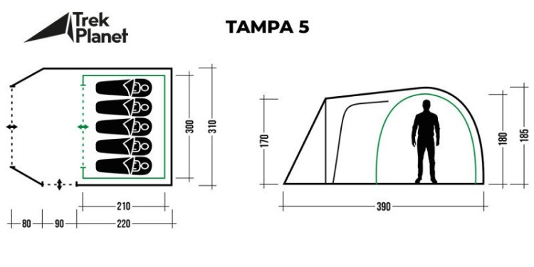 Палатка Trek Planet Tampa 5 (70218) (64091)