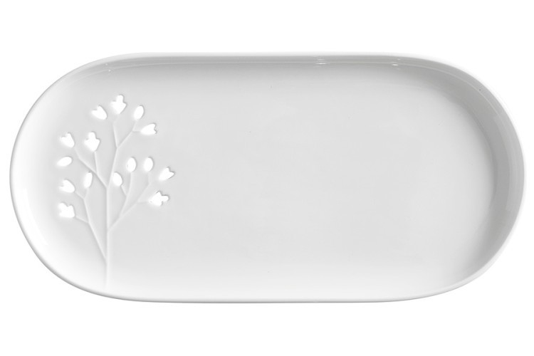 Тарелка овальная, белая Листья в подарочной упаковке - MW580-AY0145 Maxwell & Williams