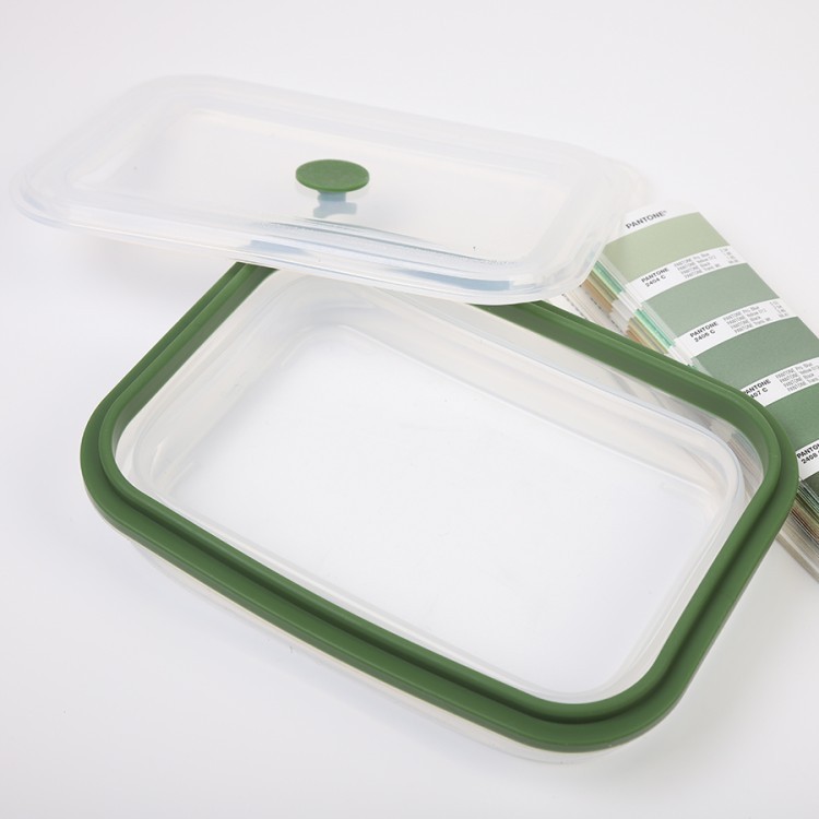 Контейнер для переноски и хранения силиконовый прямоугольный складной silikobox, 1,2 л, зеленый (74700)