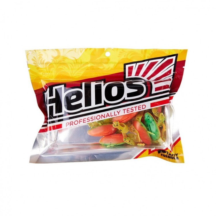 Лягушка Helios Crazy Frog 2,36"/6,0 см, цвет Pepper Green & Orange 10 шт HS-22-018 (77945)