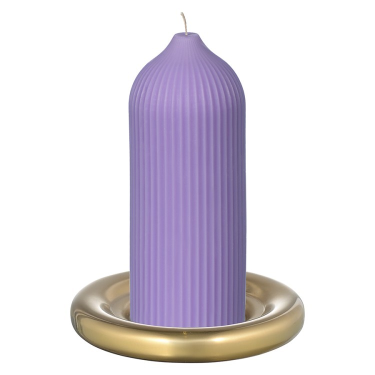 Свеча декоративная цвета лаванды из коллекции edge, 16,5см (75054)