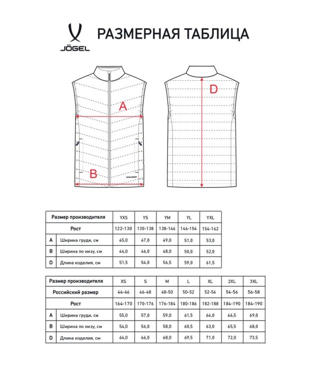 Жилет утепленный JOGEL ESSENTIAL PerFormPROOF Light Padded Vest, темно-синий (2117805)