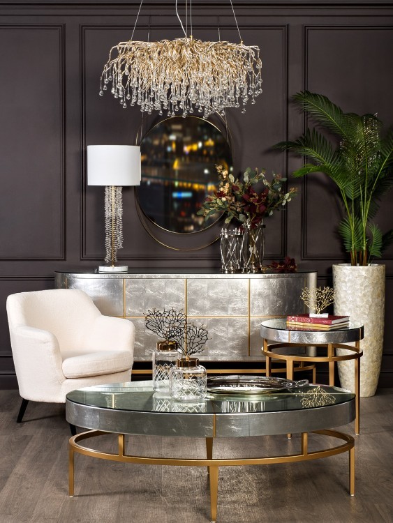 Стол журнальный "Futuro" серебристый d61*61см (TT-00006459)