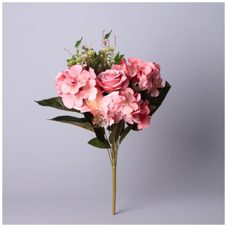 Цветочная композиция с розами длина=48см , цвет розовый мал.уп.=12шт Lefard (535-387)