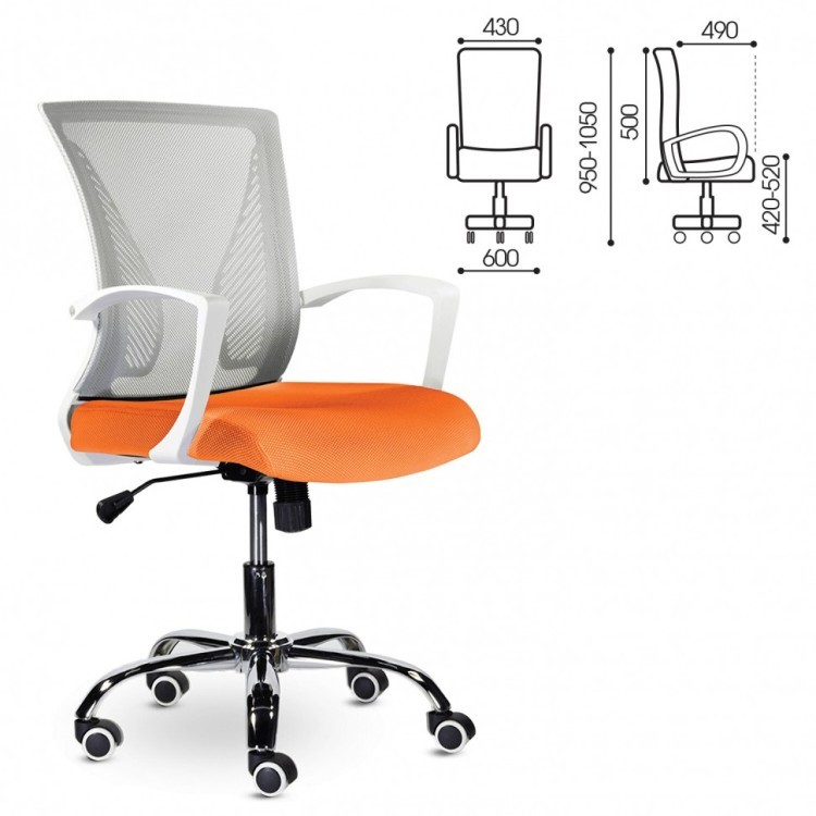 Кресло офисное Brabix Wings MG-306 ткнь/сетка оранжево-серое 532011 (1) (84676)
