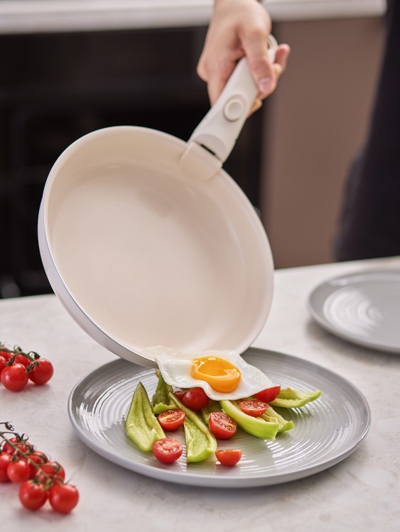Набор посуды для приготовления со съемной ручкой smart ceramic, 7 предметов, цвета топленого молока (79250)