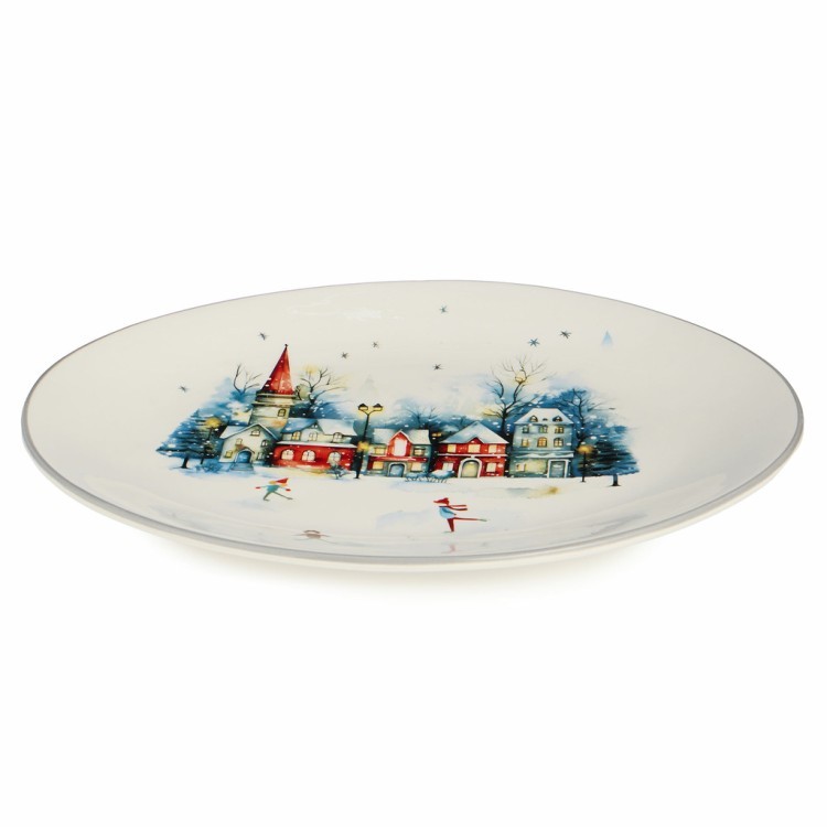 Блюдо овальное agness "с новым годом!" 31,5*25,5*3 см Agness (358-2340)
