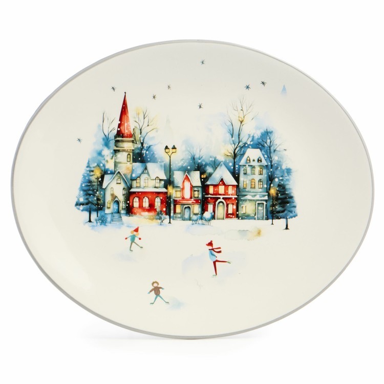 Блюдо овальное agness "с новым годом!" 31,5*25,5*3 см Agness (358-2340)