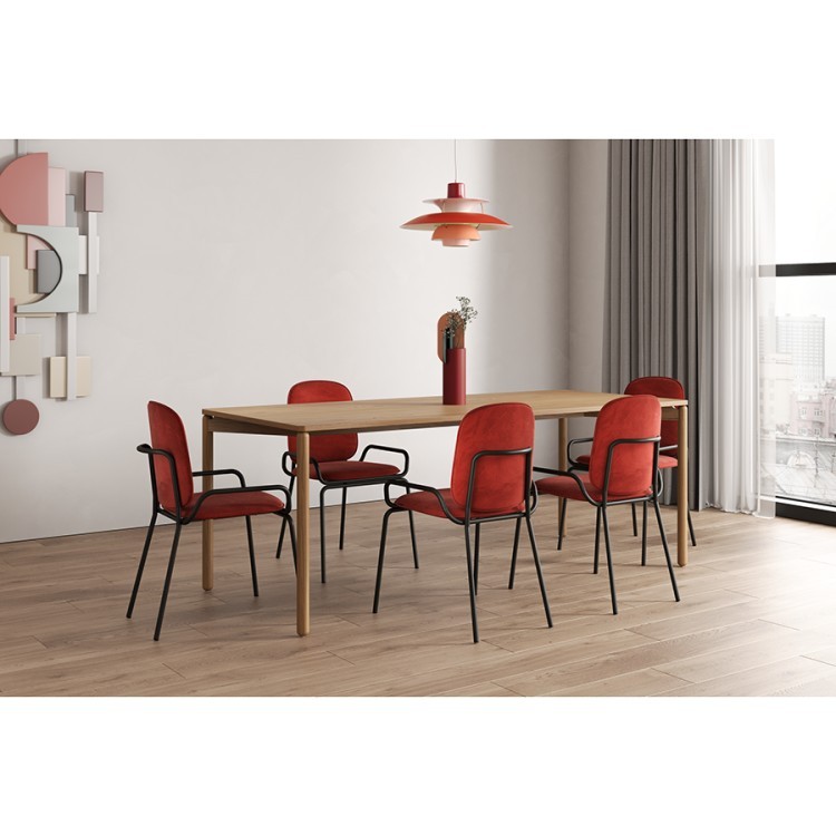 Стул ror, double frame, велюр, черный/темно-красный (74433)