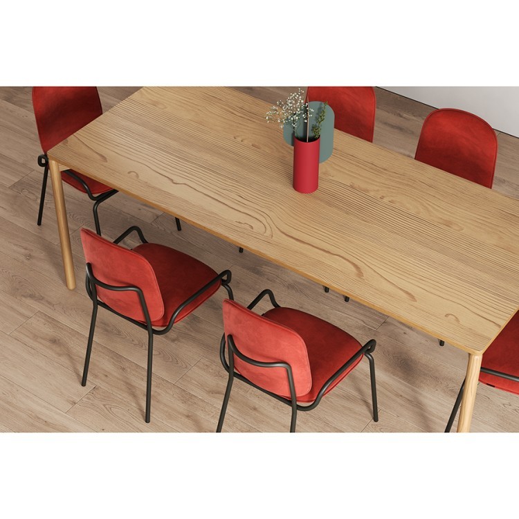 Стул ror, double frame, велюр, черный/темно-красный (74433)