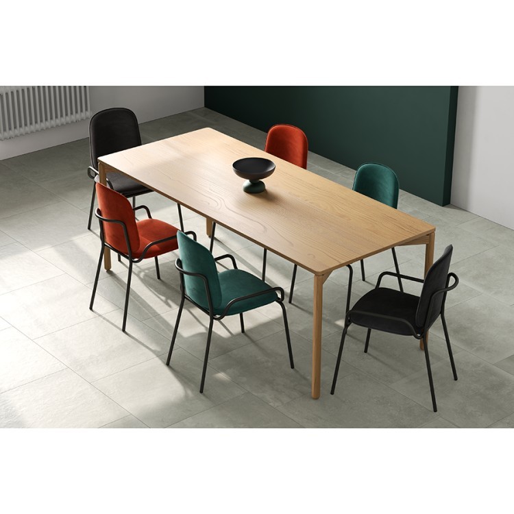 Стул ror, double frame, велюр, черный/темно-красный (74433)