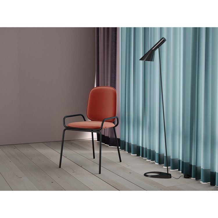 Стул ror, double frame, велюр, черный/темно-красный (74433)