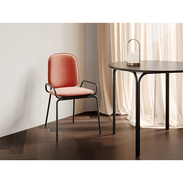 Стул ror, double frame, велюр, черный/темно-красный (74433)