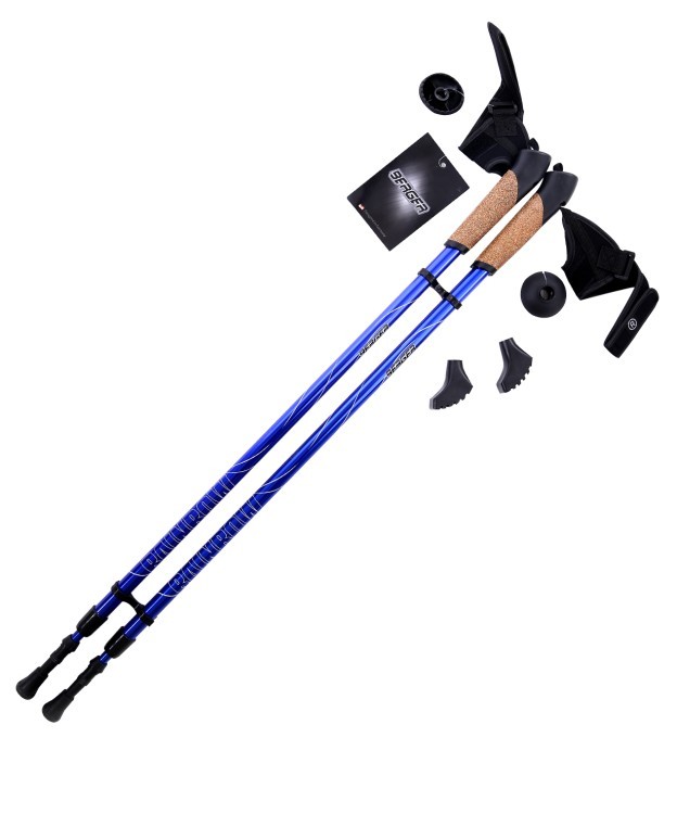 Палки для скандинавской ходьбы Rainbow, 86-140 см, 2-секционные, синие (149517)