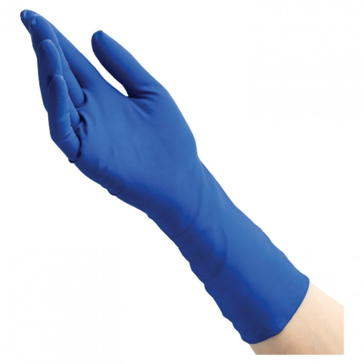 Перчатки латексные смотр 25 пар 50 шт размер L большой синие BENOVY High Risk 630995 (1) (95261)