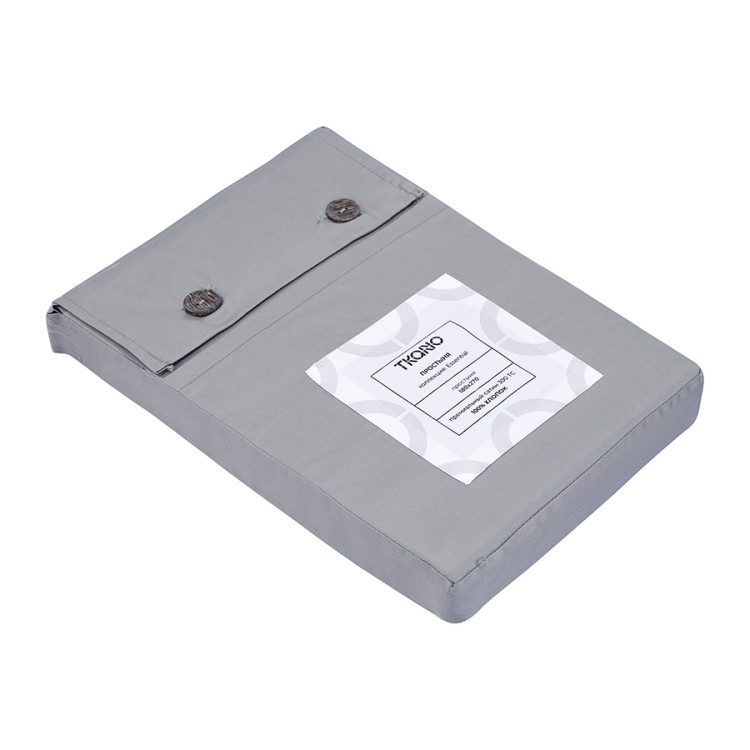 Простыня из премиального сатина светло-серого цвета из коллекции essential, 180х270 см (79838)