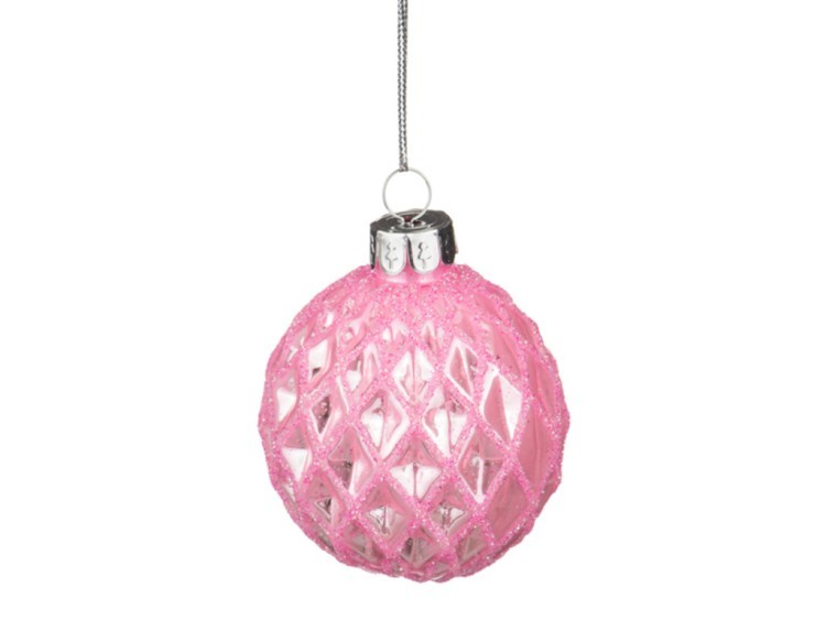 Декоративное изделие шар стеклянный диаметр=6 см. цвет: розовый (кор=120шт.) Dalian Hantai (862-069)