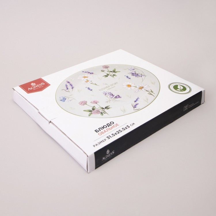 Блюдо овальное agness "flower story" 31,5*25,5*3 см Agness (358-2170) Блюдо овальное agness "flower story" 31,5*25,5*3 см Agness (358-2170)