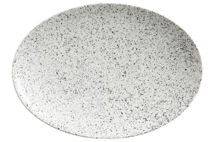 Блюдо, 30х22 см, фарфор P, светло-серое, в крапинку, Caviar Speckle - MW602-AX0174 Maxwell & Williams