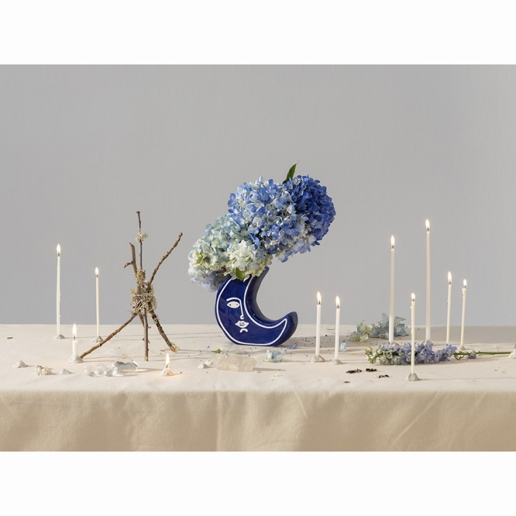 Ваза для цветов moon, 18 см, синяя (75718)