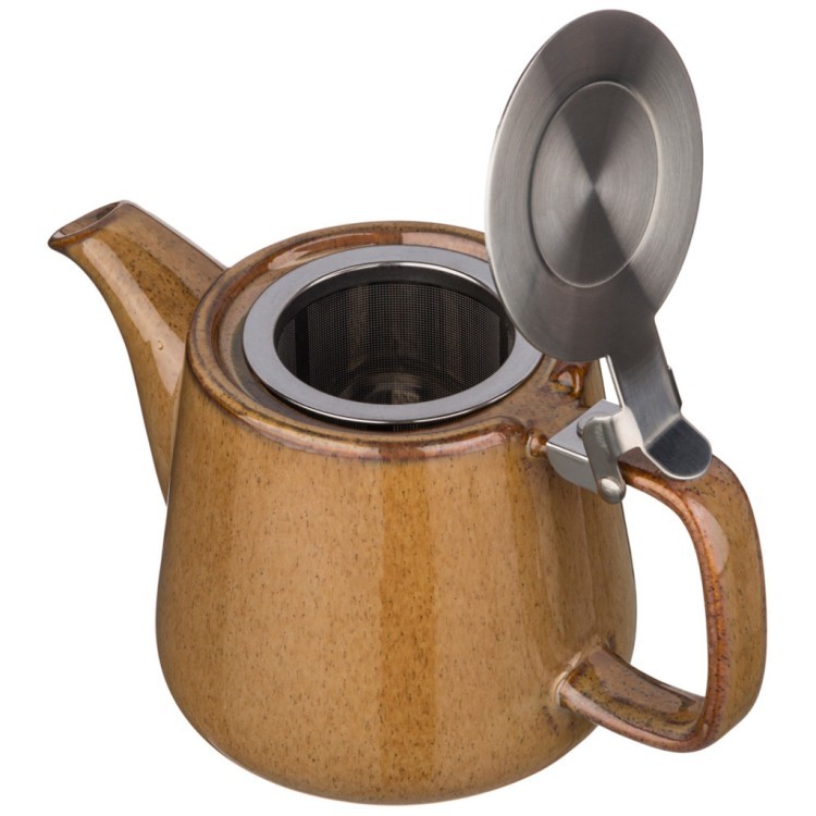 Чайник с металл.ситом и крышкой "luster" 500мл, 19*8,5*10см, коричневый Bronco (470-379)