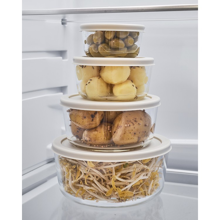 Набор контейнеров для запекания и хранения круглые с крышками, серые, 4 шт. (77588)