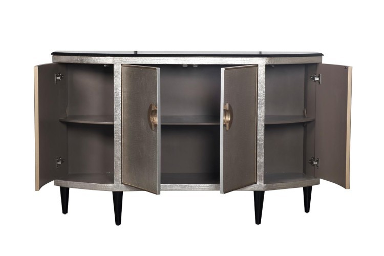 Комод серебристый с каменн.столешницей 160*43*102см (TT-00005430)