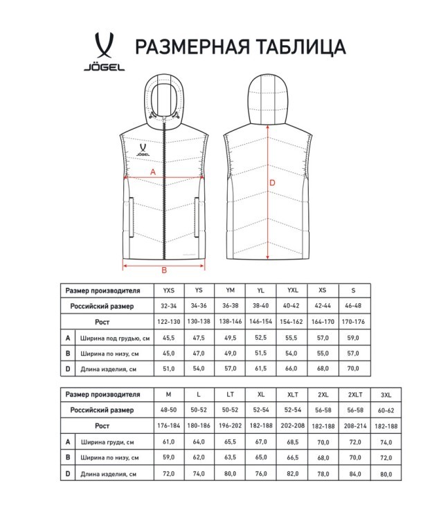 Жилет утепленный c капюшоном JOGEL ESSENTIAL PerFormPROOF Padded Hooded Vest, темно-синий (2126143)