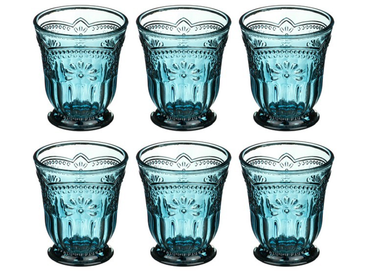 Набор стаканов для воды из 6 шт."индиго" 250 мл. высота=10 см. (кор=6набор.) Dalian Hantai (228-042)