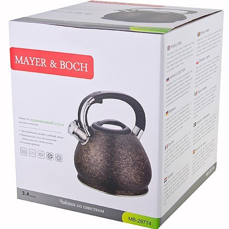 Чайник мет 3,4 л пласт/руч со свист Mayer&Boch (29774)