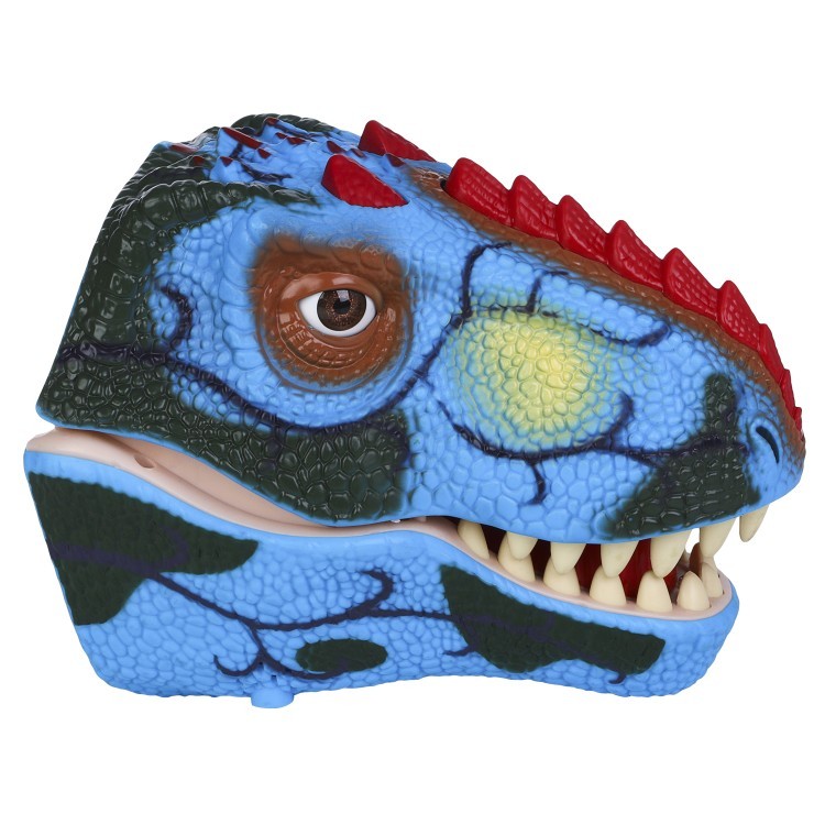 Тираннозавр (Тирекс) серии "Мир динозавров" - Игрушка на руку, парогенератор, синий (MM219-367)