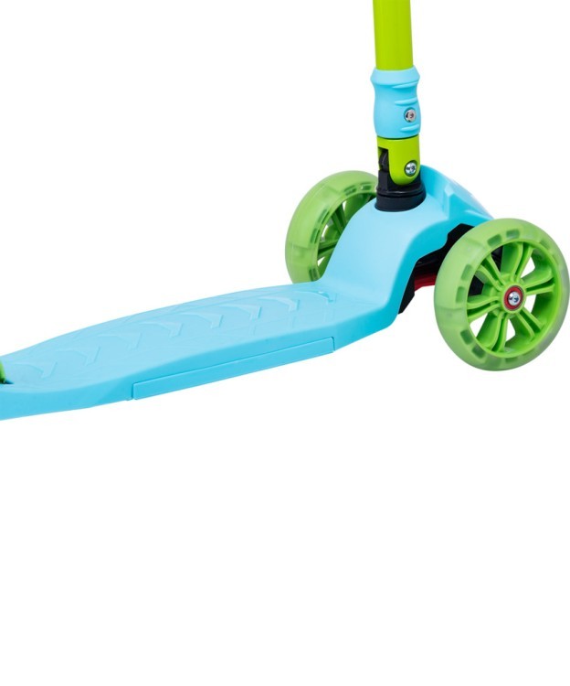 БЕЗ УПАКОВКИ Самокат 3-колесный Bunny, 135/90 мм, голубой/зеленый (2096060)