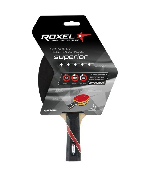 Ракетка для настольного тенниса Roxel 5* Superior, коническая (610650) Ракетка для настольного тенниса Roxel 5* Superior, коническая (610650)